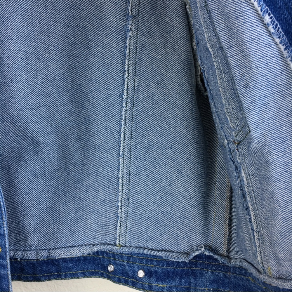St. Maarten Dallas Vintage Leather Denim Mix Media Studded Vest Sz M - Picture 9 of 15